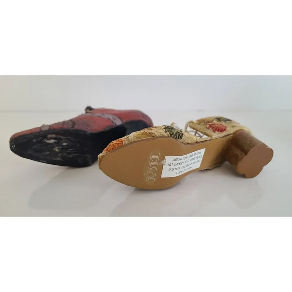 Vintage 1999 Nostalgia Popular Imports Antique Style Womens Boot Shoes Set Of 2 - Picture 5 of 6